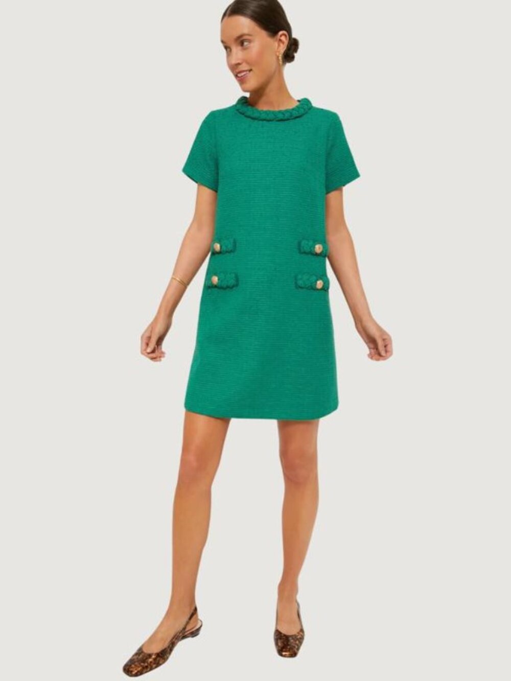 Tuckernuck Emerald Green Tweed Jackie Dress XS